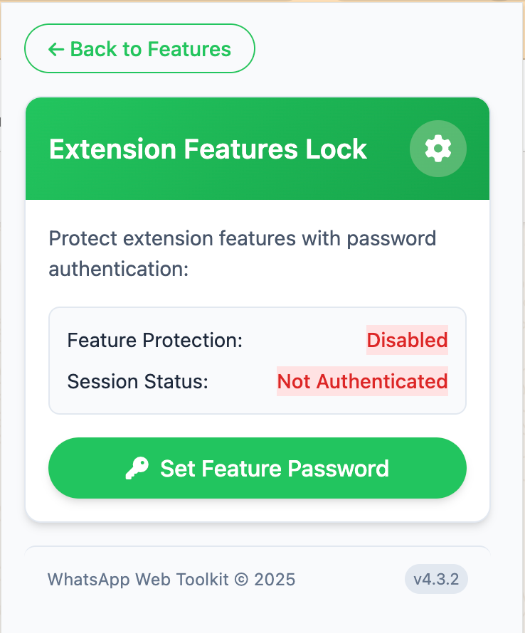 Extension Features Lock
